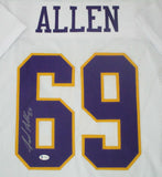 Minn Vikings JARED ALLEN Signed Custom Replica White Jersey - BAS