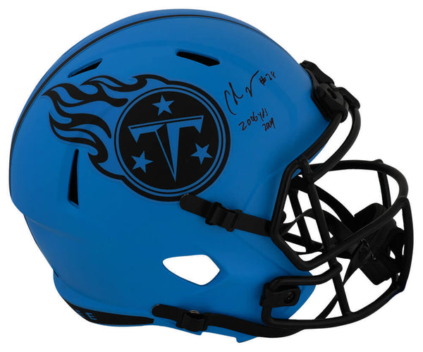 Chris Johnson Signed Titans RAVE Riddell Full Size Replica Helmet w/YDs (SS COA)