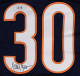 Mike Brown Signed Chicago Bears Career Stat Jersey (Beckett) 2000 2nd Round Pck