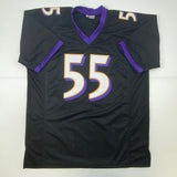 Autographed/Signed Terrell Suggs Baltimore Black Football Jersey JSA COA Auto