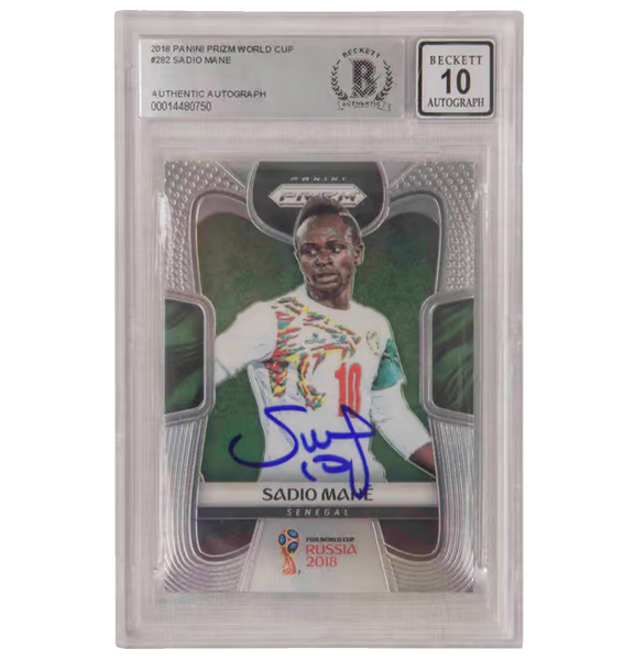 Sadio Mane Signed 2018 Panini Prizm World Cup #282 - BGS 10 Autograph
