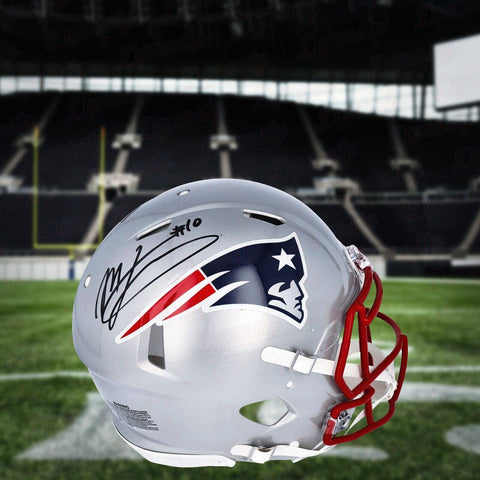 Mac Jones New England Patriots Autographed Signed Football Helmet Beckett COA