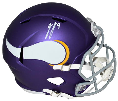 JJ McCARTHY AUTOGRAPHED MINNESOTA VIKINGS FULL SIZE SPEED HELMET BECKETT