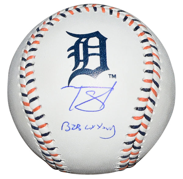 TARIK SKUBAL SIGNED DETROIT TIGERS RAWLINGS MLB LOGO BASEBALL W/ B2B CY YOUNG