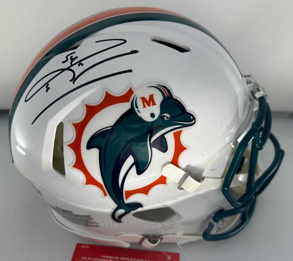 Dolphins HOF'er ZACH THOMAS Signed Full Size Authentic Speed Helmet AUTO - BAS