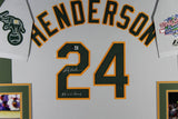 Rickey Henderson Autographed Oakland 1989 World Series Framed Jersey Beckett W