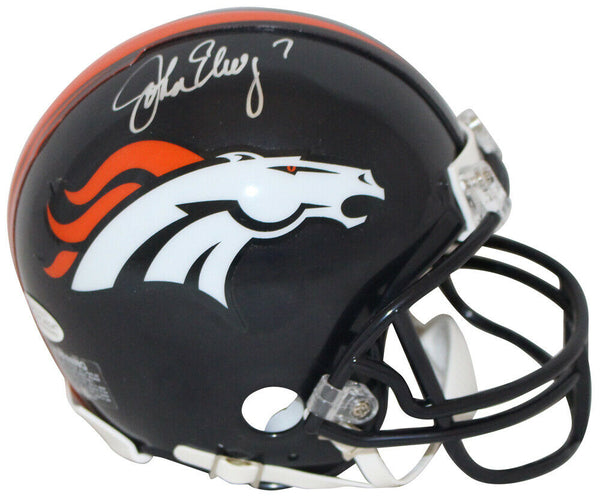 John Elway Autographed/Signed Denver Broncos Mini Helmet BAS 28538