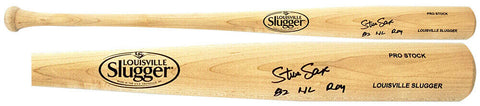 Steve Sax Signed Louisville Slugger Blonde Baseball Bat w/82 ROY -(SCHWARTZ COA)