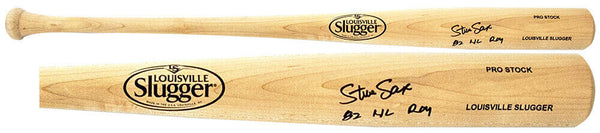 Steve Sax Signed Louisville Slugger Blonde Baseball Bat w/82 ROY -(SCHWARTZ COA)