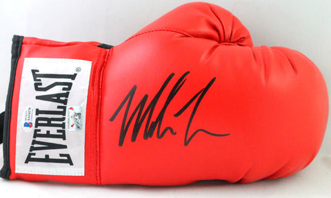 Mike Tyson Autographed Red Everlast Boxing Glove- Beckett Auth *Right