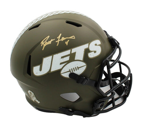 Brett Favre Signed New York Jets Speed Full Size Salute To Service NFL Helmet