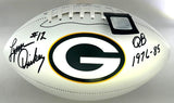 Packers LYNN DICKEY Signed White Panel Green Bay LOGO Football AUTO w/ QB 76-85