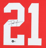 Frank Gore Signed San Francisco 49ers 35"x43" Framed Red Home Jersey (Beckett)