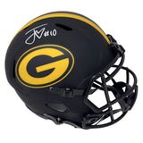 Jordan Love Green Bay Packers Signed Riddell Eclipse Replica Helmet BAS Beckett