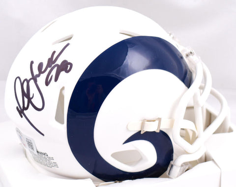 Marshall Faulk Autographed Rams Flat White Speed Mini Helmet-Beckett W Hologram