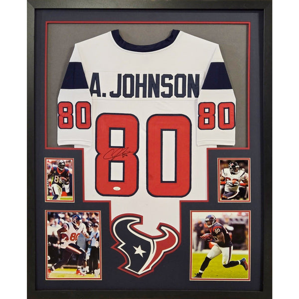 Andre Johnson Autographed Signed Framed White Houston Texans Jersey JSA