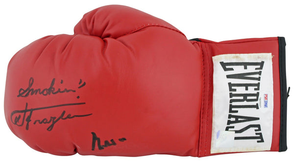 Muhammad Ali & Joe Frazier Signed Red Everlast Boxing Glove PSA/DNA #7A05937