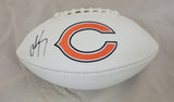 LUTHER BURDEN SIGNED CHICAGO BEARS FULL SIZE WHITE PANEL LOGO FOOTBALL BAS