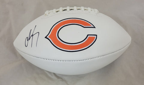 LUTHER BURDEN SIGNED CHICAGO BEARS FULL SIZE WHITE PANEL LOGO FOOTBALL BAS