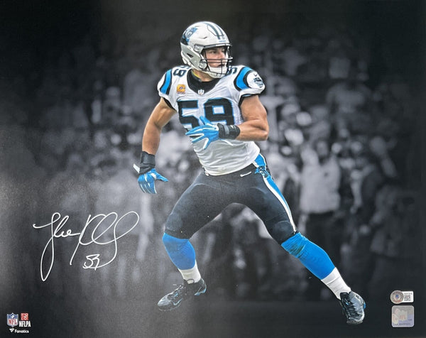 Luke Kuechly Autographed/Signed Carolina Panthers 16x20 Photo Beckett 40695