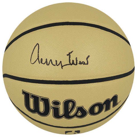 Jerry West (LAKERS) Signed Wilson Gold Full Size NBA Basketball - (SCHWARTZ COA)