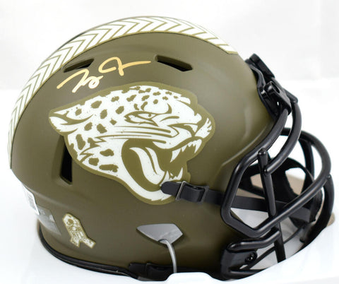 Zay Jones Autographed Jaguars Salute to Service Speed Mini Helmet - Beckett W
