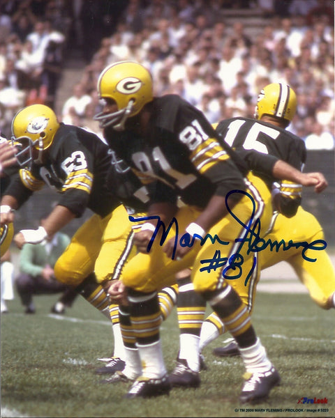 Packers Tight End MARV FLEMING Signed 8x10 Photo #2 AUTO - SB I & II Champ