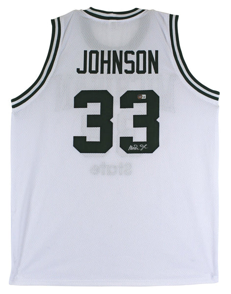 Michigan State Magic Johnson Authentic Signed White Jersey BAS Witnessed