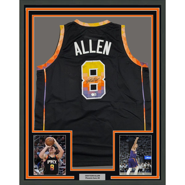 Framed Autographed/Signed Grayson Allen 35x39 Phoenix Black Jersey BAS COA