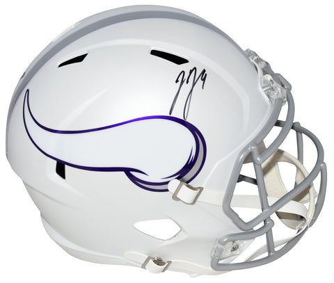 JJ McCARTHY AUTOGRAPHED MINNESOTA VIKINGS WHITE FULL SIZE HELMET BECKETT