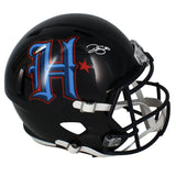 Dalton Schultz Autographed Houston Texans H-Town Full Size Speed Helmet Beckett