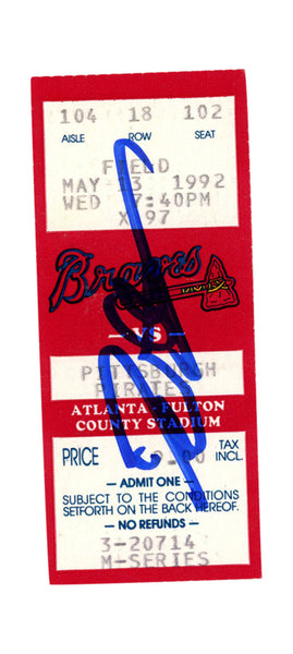 Deion Sanders Signed Atlanta Braves 5/13/1992 vs Pirates Ticket BAS 37259