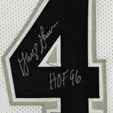 FRAMED Autographed/Signed GEORGE GERVIN 33x42 HOF 96 White Jersey JSA COA