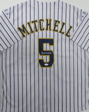 Brewers GARRETT MITCHELL Signed Custom Replica Pin Stripe Jersey AUTO - JSA