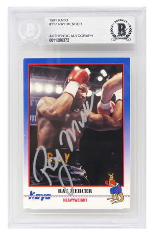 Ray Mercer Autographed 1991 Kayo Boxing Trading Card #117 - BECKETT
