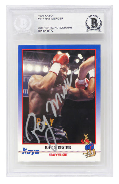 Ray Mercer Autographed 1991 Kayo Boxing Trading Card #117 - BECKETT