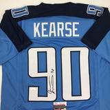 Autographed/Signed Jevon Kearse Tennessee Powder Blue Football Jersey JSA COA