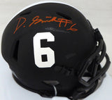 DeVonta Smith Autographed Alabama Eclipse Black Mini Helmet (Scratch) Beckett