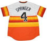 GEORGE SPRINGER AUTOGRAPHED HOUSTON ASTROS #4 RAINBOW MAJESTIC JERSEY BECKETT