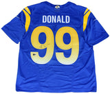 AARON DONALD SIGNED LOS ANGELES RAMS #99 BLUE NIKE LIMITED JERSEY BECKETT