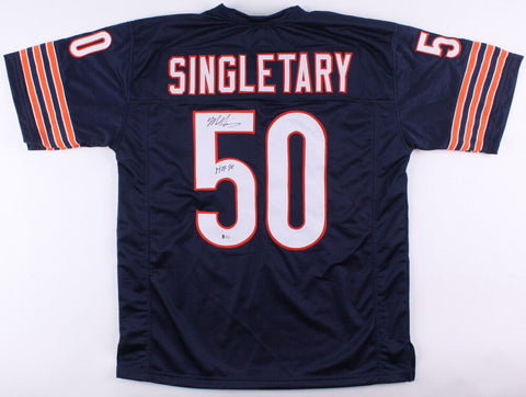 Mike Singletary Signed Bears Jersey Inscribed HOF 98 (Beckett) Super Bowl XX L.B