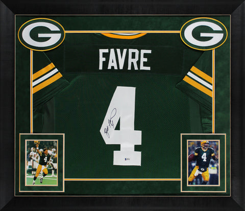 Packers Brett Favre Authentic Signed Green Wilson Framed Jersey BAS #H92241