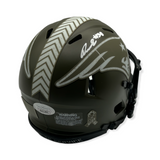 Rhamondre Stevenson Signed Autographed Patriots STS Mini Helmet JSA