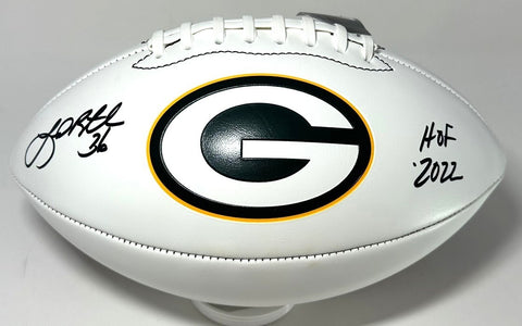 Packers LEROY BUTLER Signed Wilson White Panel GB LOGO Football AUTO w/HOF - BAS