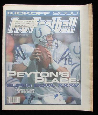 September 5, 2000 Pro Football Weekly Newspaper Peyton Manning on Cover 198244