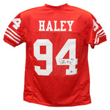 Charles Haley Autographed/Signed Pro Style Red XL Jersey BAS 40281