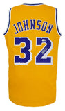 Magic Johnson Signed Gold T/B Custom Basketball Jersey - (Beckett COA)
