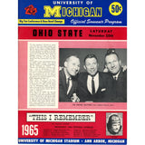 Michigan Wolverines vs Ohio State Buckeyes 11/20/1965 Gameday Magazine 59312