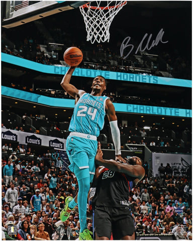 Brandon Miller Charlotte Hornets Autographed 16" x 20" Dunk In Teal Photograph