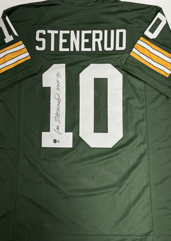 JAN STENERUD Signed Custom Replica Green Jersey AUTO w/ HOF 91 - BAS